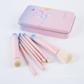 7PCS New Design Pink Cosmetic Makeup Brush Set with Iron Case